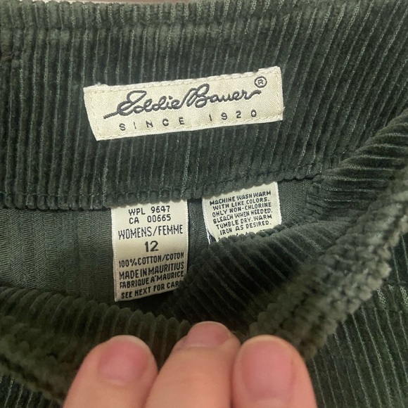 Eddie Bauer EUC hunter green corduroy pocket mini skirt size 12 vintage - Picture 6 of 6